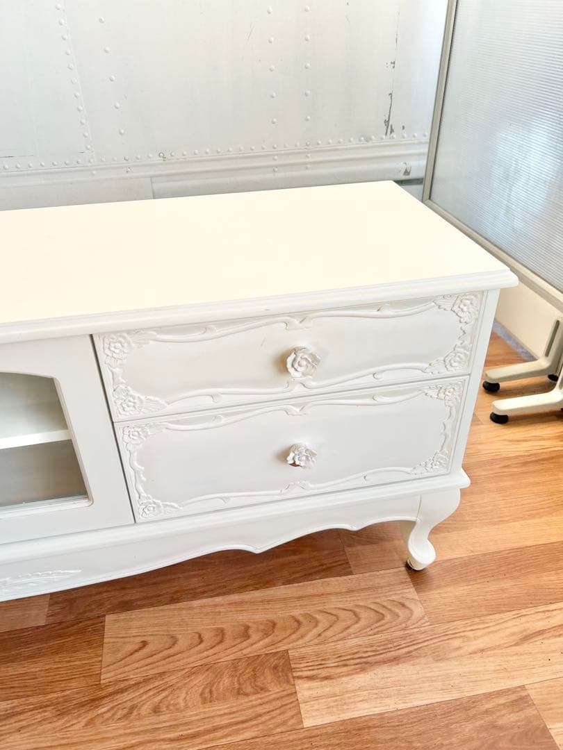 664 プリンセスローズ様ホワイト 白　猫脚 150 イタリア　リビング　a