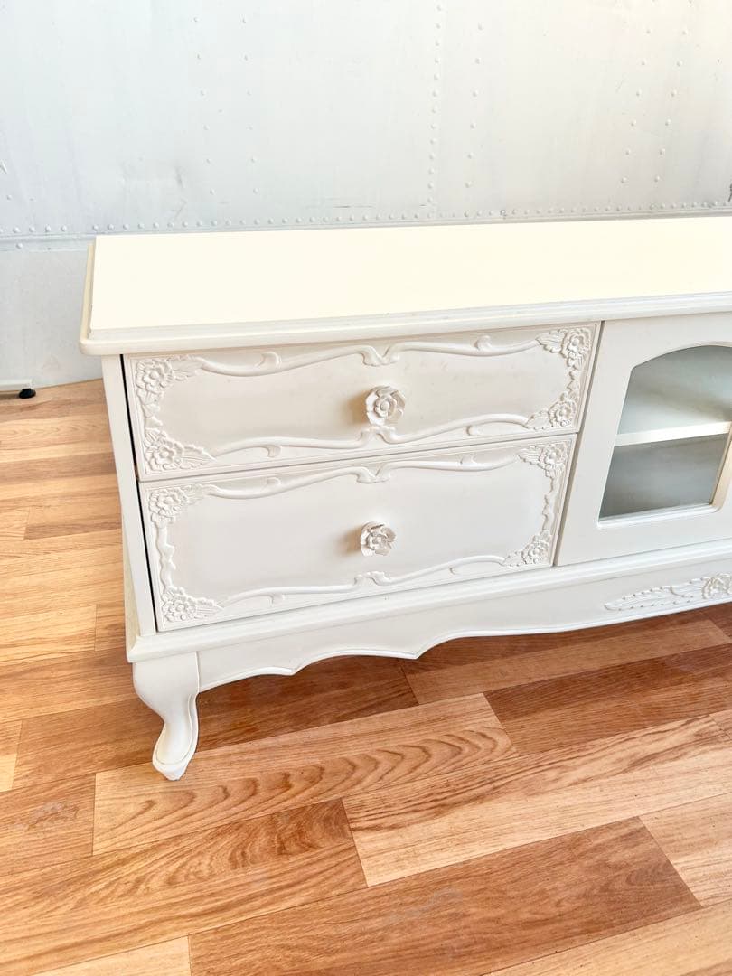 664 プリンセスローズ様ホワイト 白　猫脚 150 イタリア　リビング　a