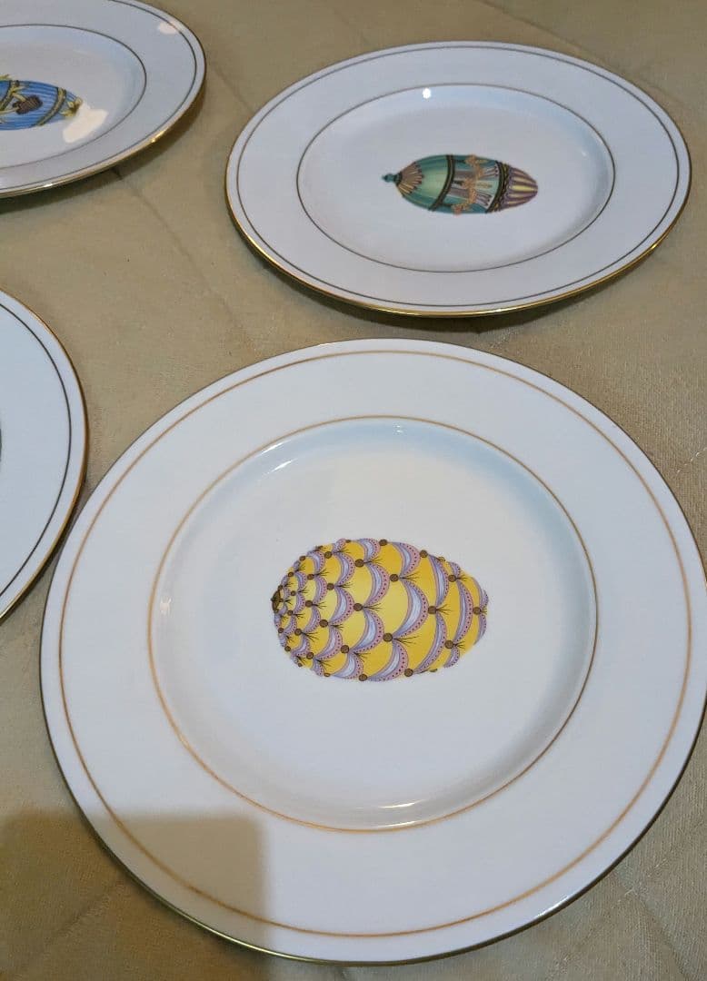 レア物海外 リモージュ 皿 Limoges ファベルジェ柄 美品４枚セット 最安