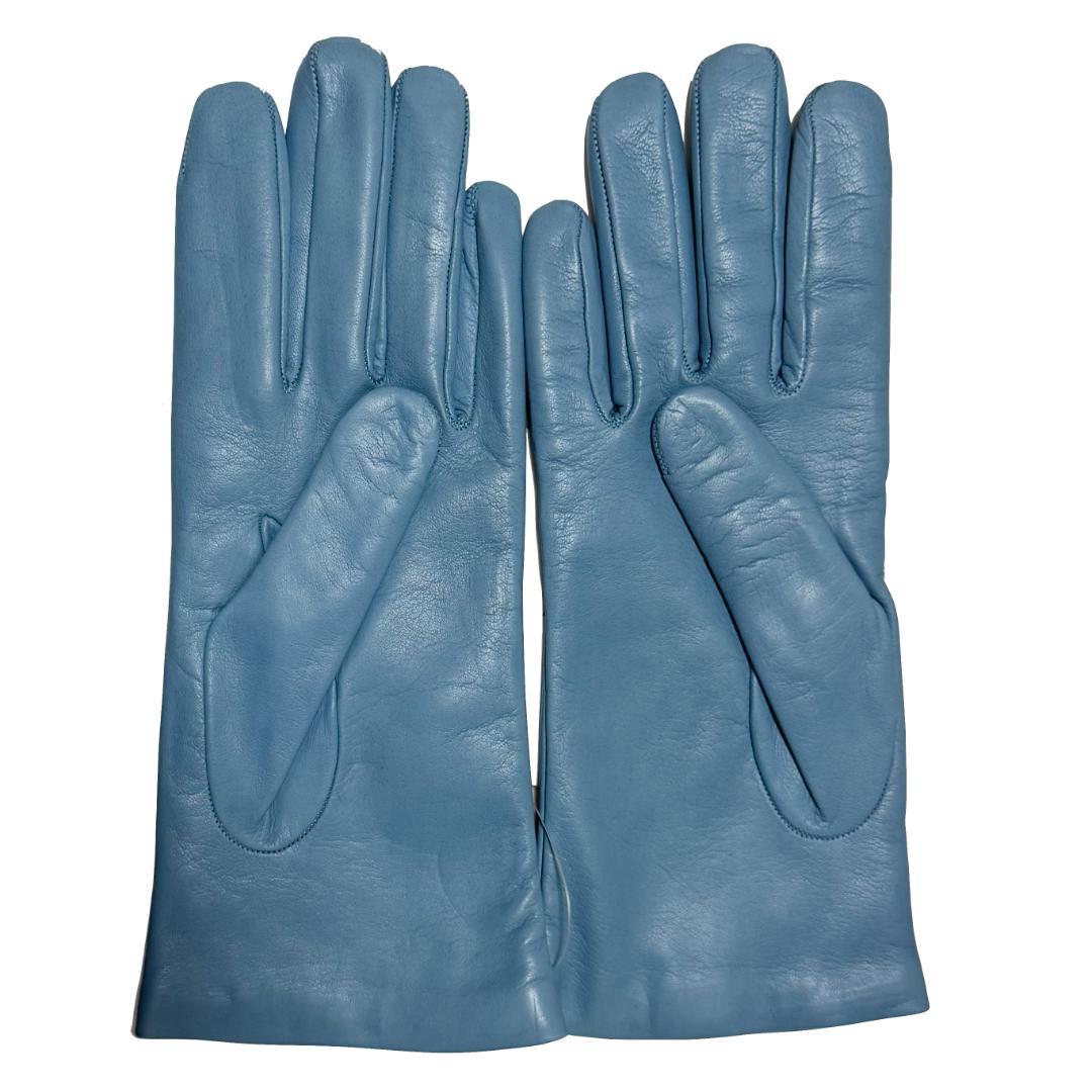 新品未使用 [Sermoneta] セルモネータ本革レザーグローブライトブルー8
