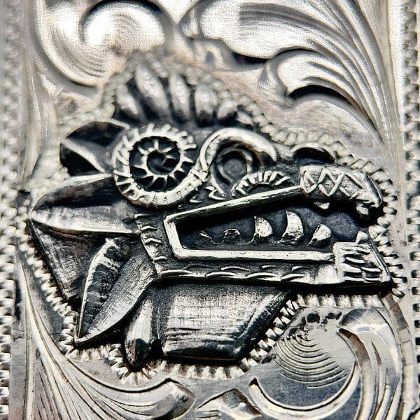 M1169 Mexico PLAFINA アステカ 鳥 マネークリップ