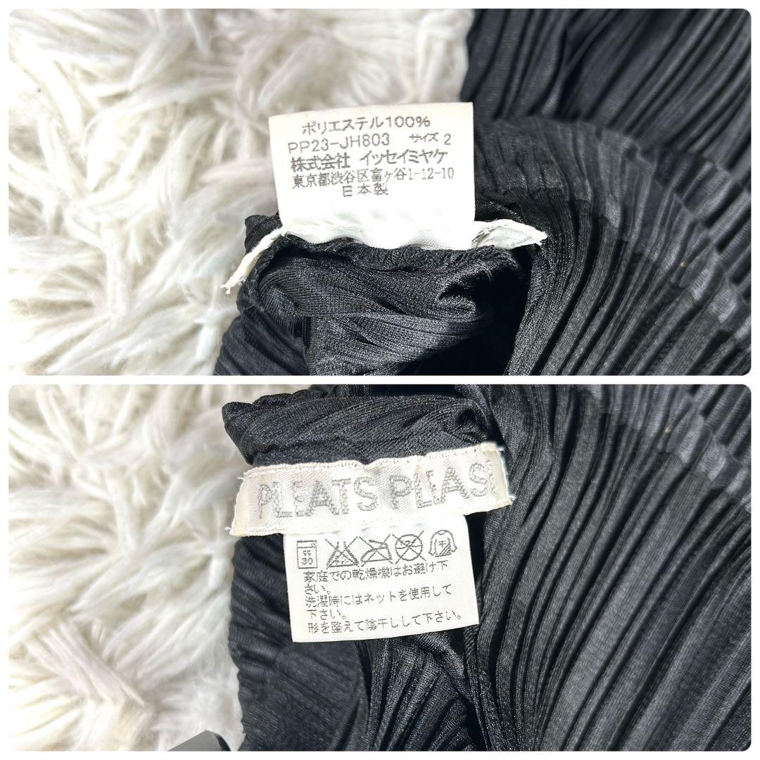 【美品】プリーツプリーズ ハイネック マキシ丈ノースリーブワンピース 黒 2