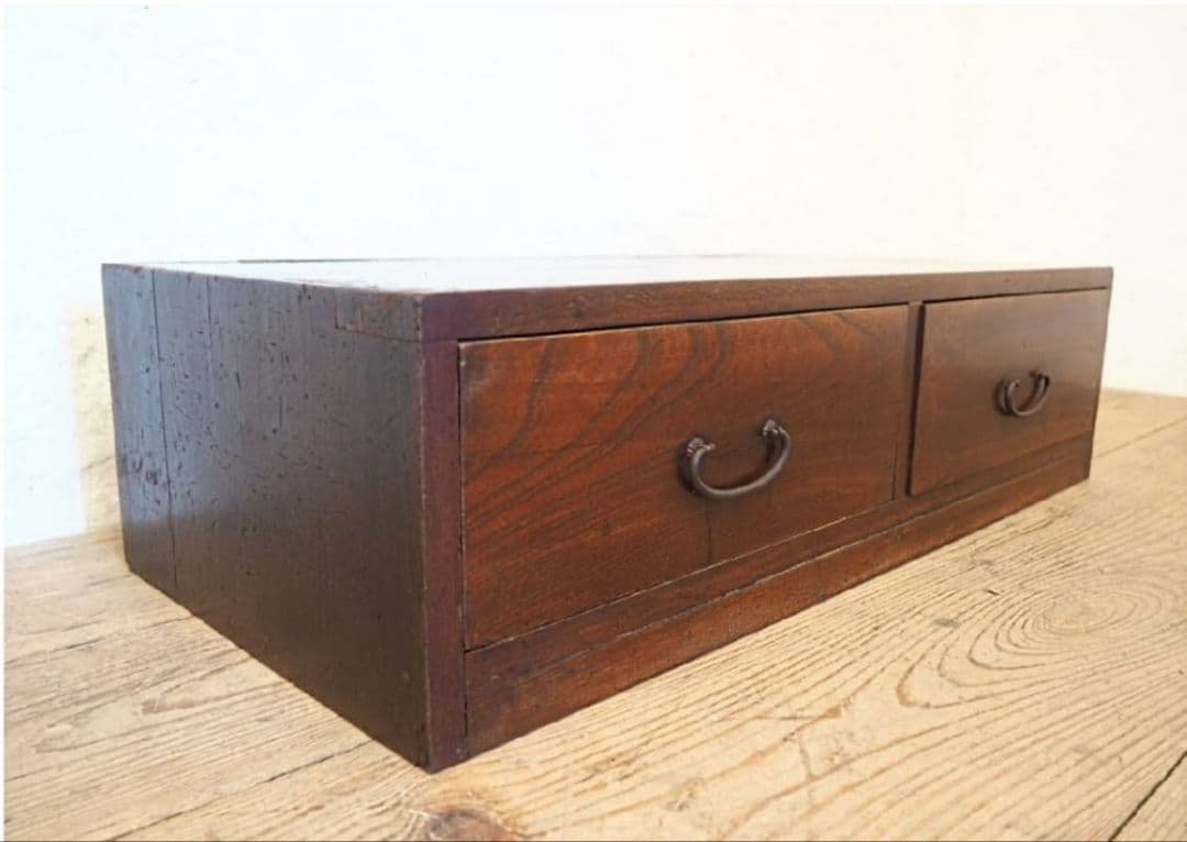 1083 アンティーク　前欅の収納棚　引き出し　陳列台　展示台　置床　レトロ