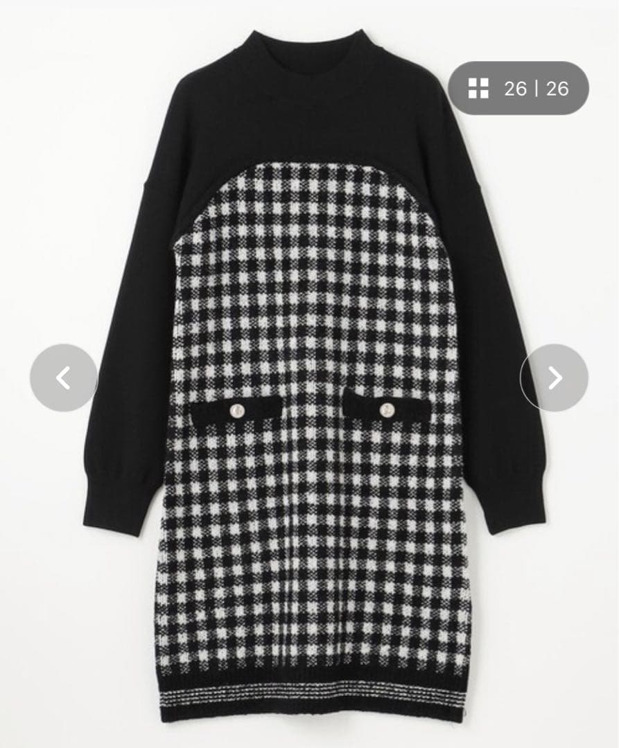 ★リコ★グレースコンチネンタル　チェック柄ニットワンピース