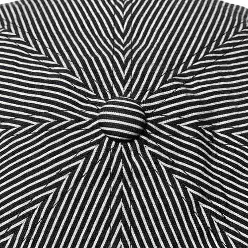 ラスト美品 BY GLADHAND ストライプキャスケット ブラックL 革スベリ