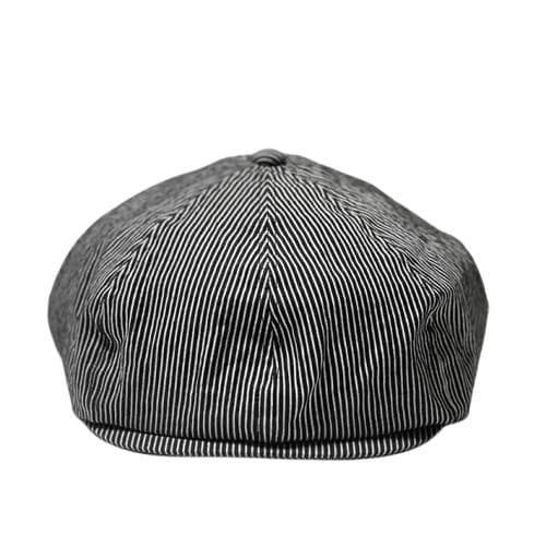 ラスト美品 BY GLADHAND ストライプキャスケット ブラックL 革スベリ