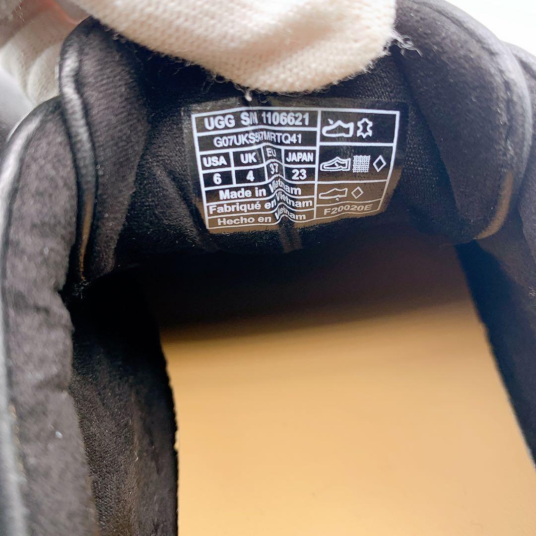 【極美品】UGG アグ リブ スニーカー レザー 厚底 ブラック 23cm