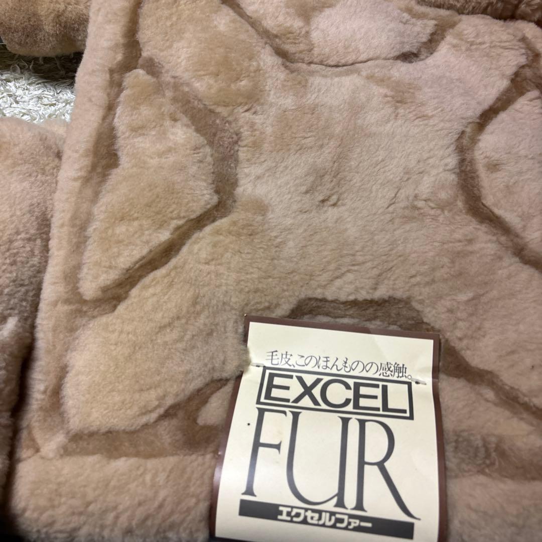 未使用 ムートン座布団 大 4枚 セット 本革 リアルムートンファー 毛皮