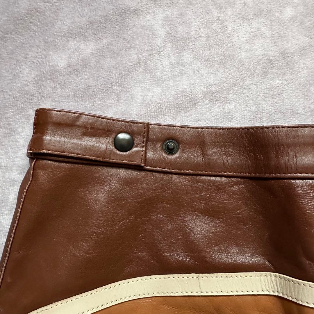 neil barrett レザーミニスカート　オールレザー　ブラウン