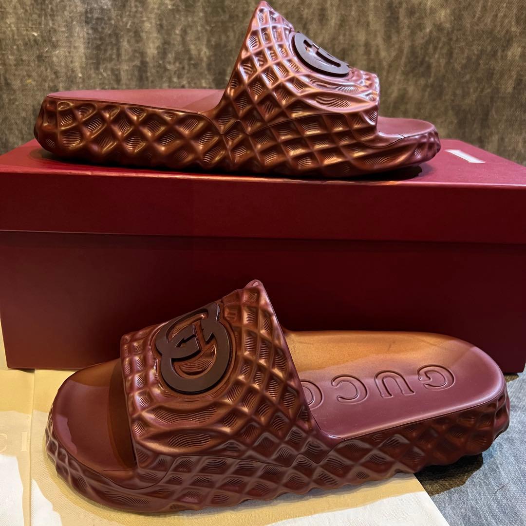 未使用 GUCCI インターロッキングG メンズ スライドサンダル　28cm