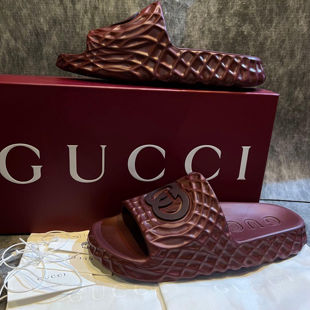 未使用 GUCCI インターロッキングG メンズ スライドサンダル　28cm