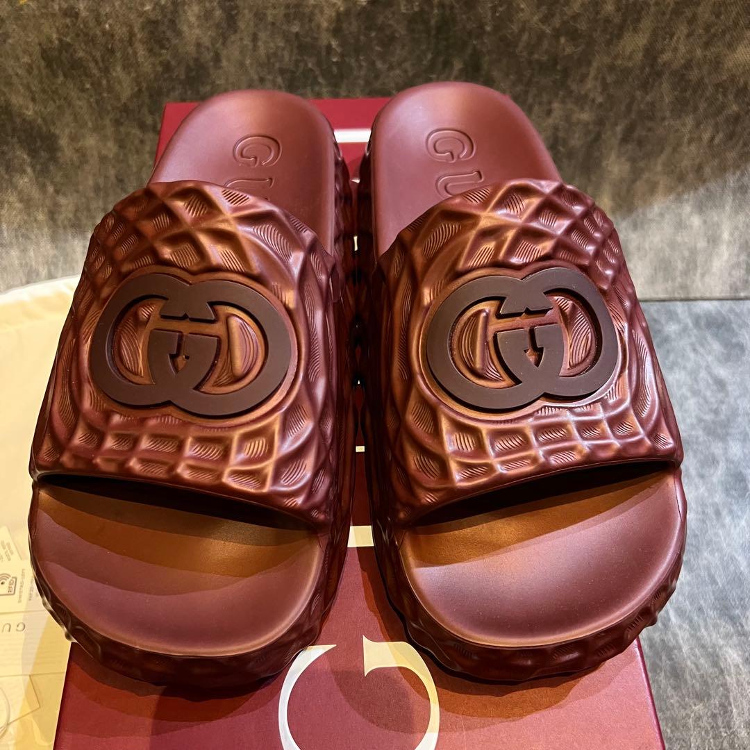 未使用 GUCCI インターロッキングG メンズ スライドサンダル　28cm