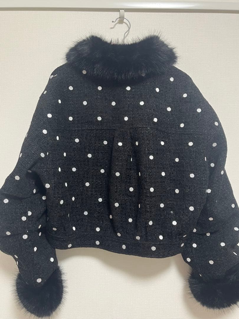 新品Darich ダーリッチ ドットツイードジャケットコート ブラック