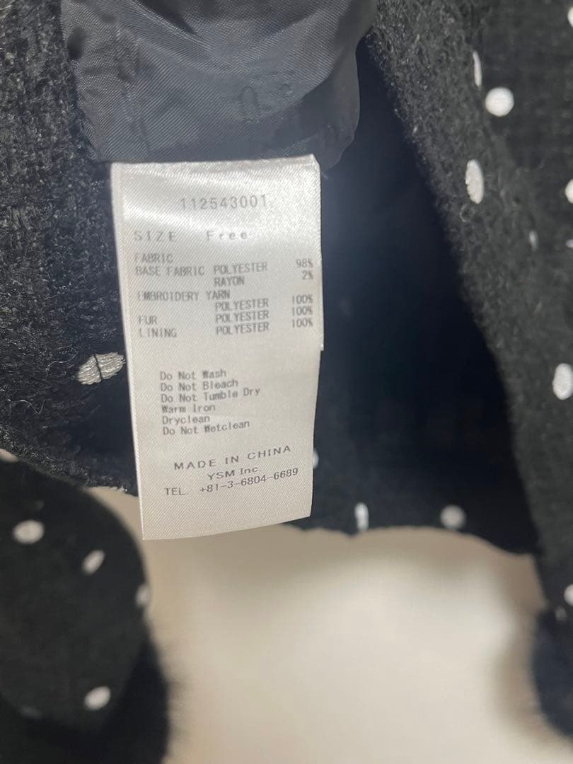 新品Darich ダーリッチ ドットツイードジャケットコート ブラック