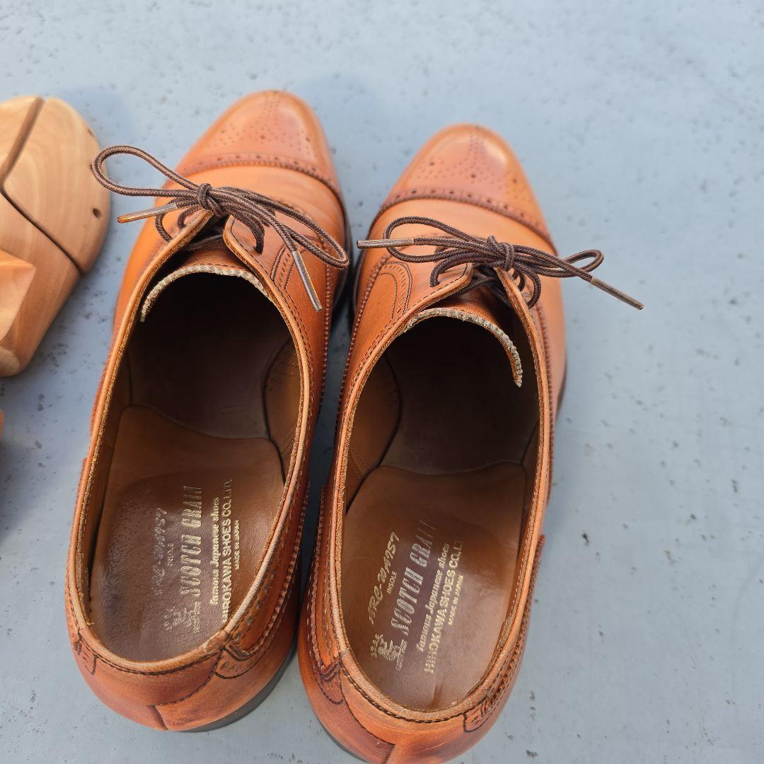 SCOTCH GRAIN ビジネスシューズ 25.5cm ブラウン セミブローグ