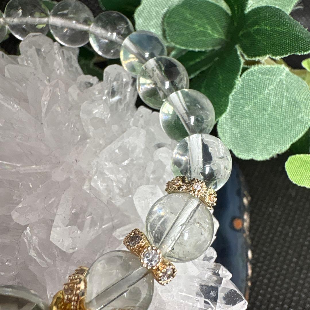 ＊るんるん＊【高品質】グリーン水晶宝石カット　ブレスレット