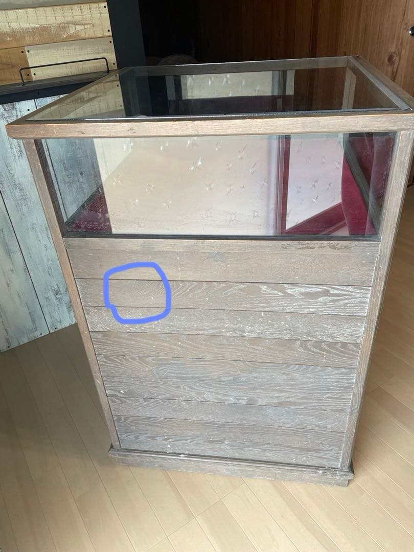 木製ディスプレイケース 5段 引き出し付き