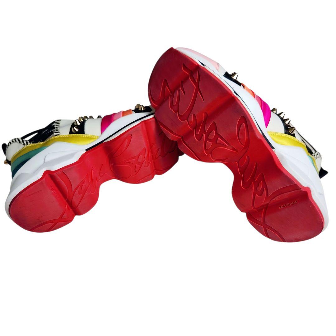 クリスチャンルブタン 123 RUN FLAT 厚底 ロックスタッズ スニーカー