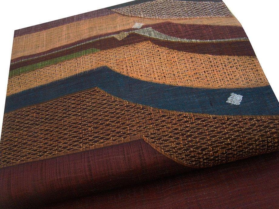 紬・小紋用 西陣「渡文」紬地 袋帯 正絹Fｓ1025zhangyahg826様