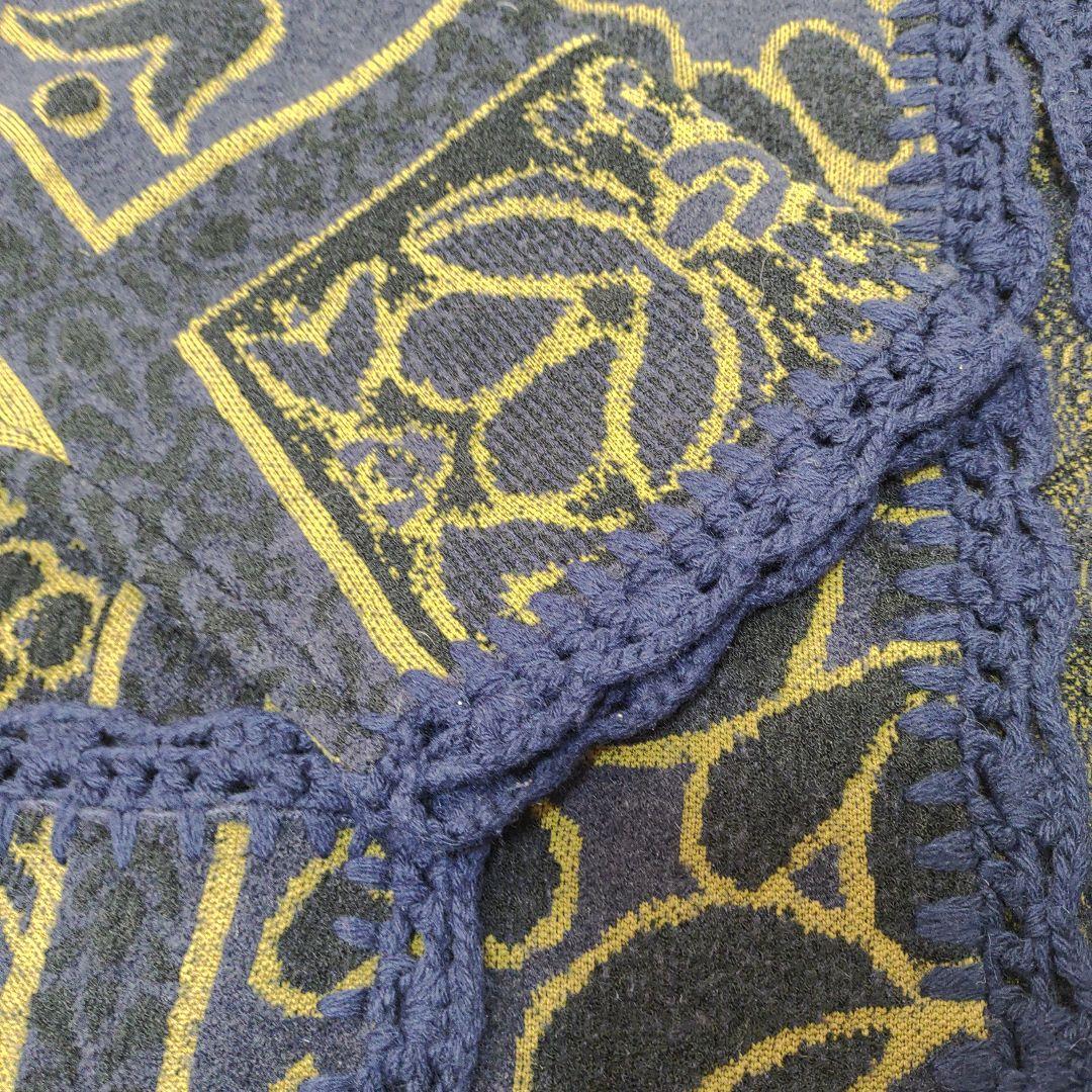 Ameri　RUG PATTERN KNIT JACKET　ネイビー　アメリ