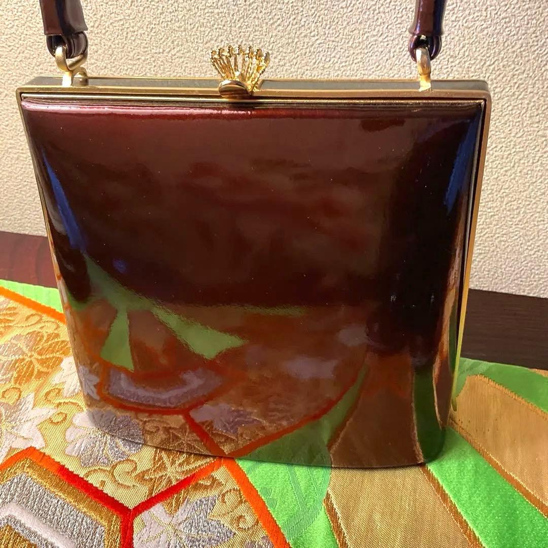 最高級　鳳苑のエナメル仕上げ　臙脂色が上品で美しい　草履バッグセット