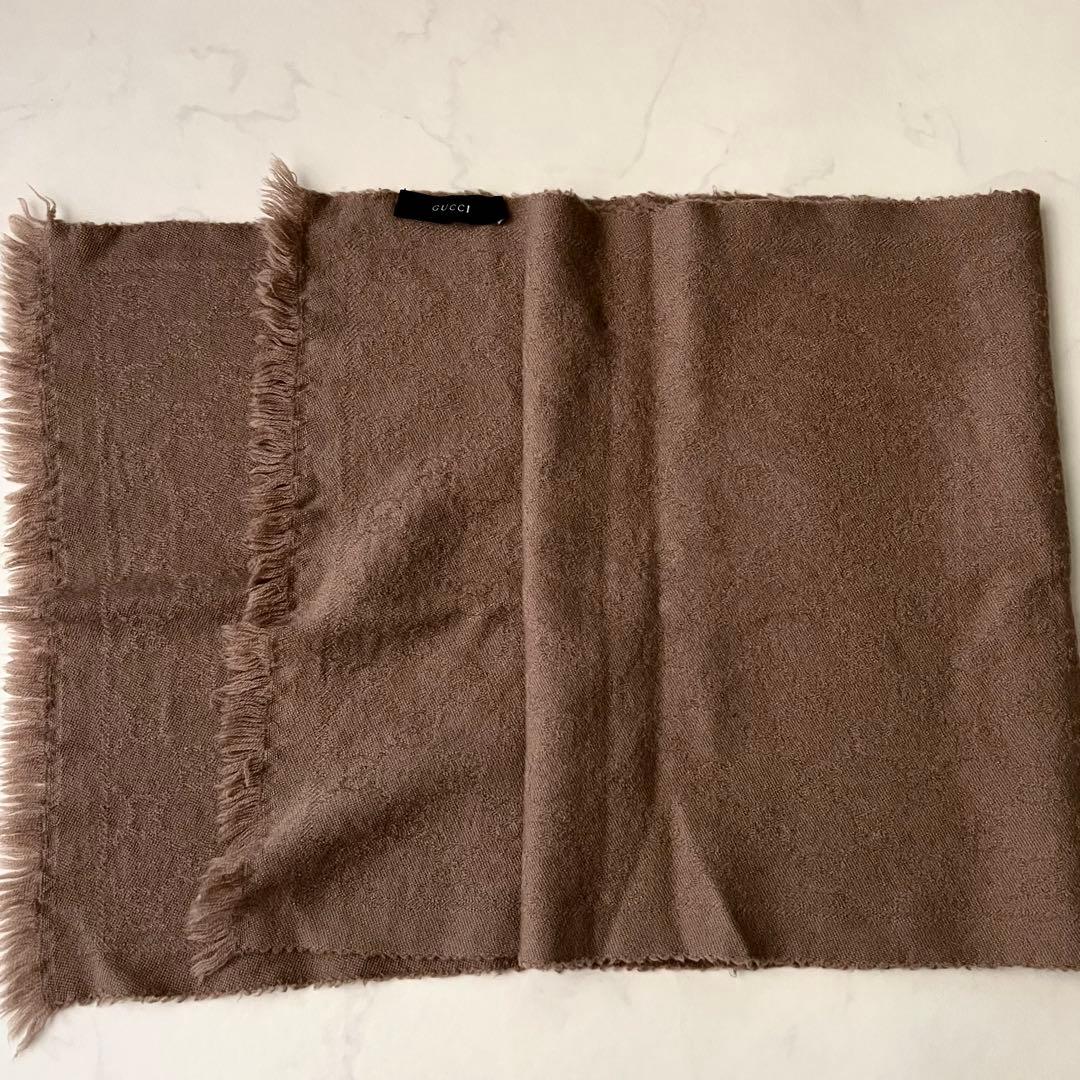 GUCCI トムフォード期 GG柄 ストール マフラー ブラウン ウール