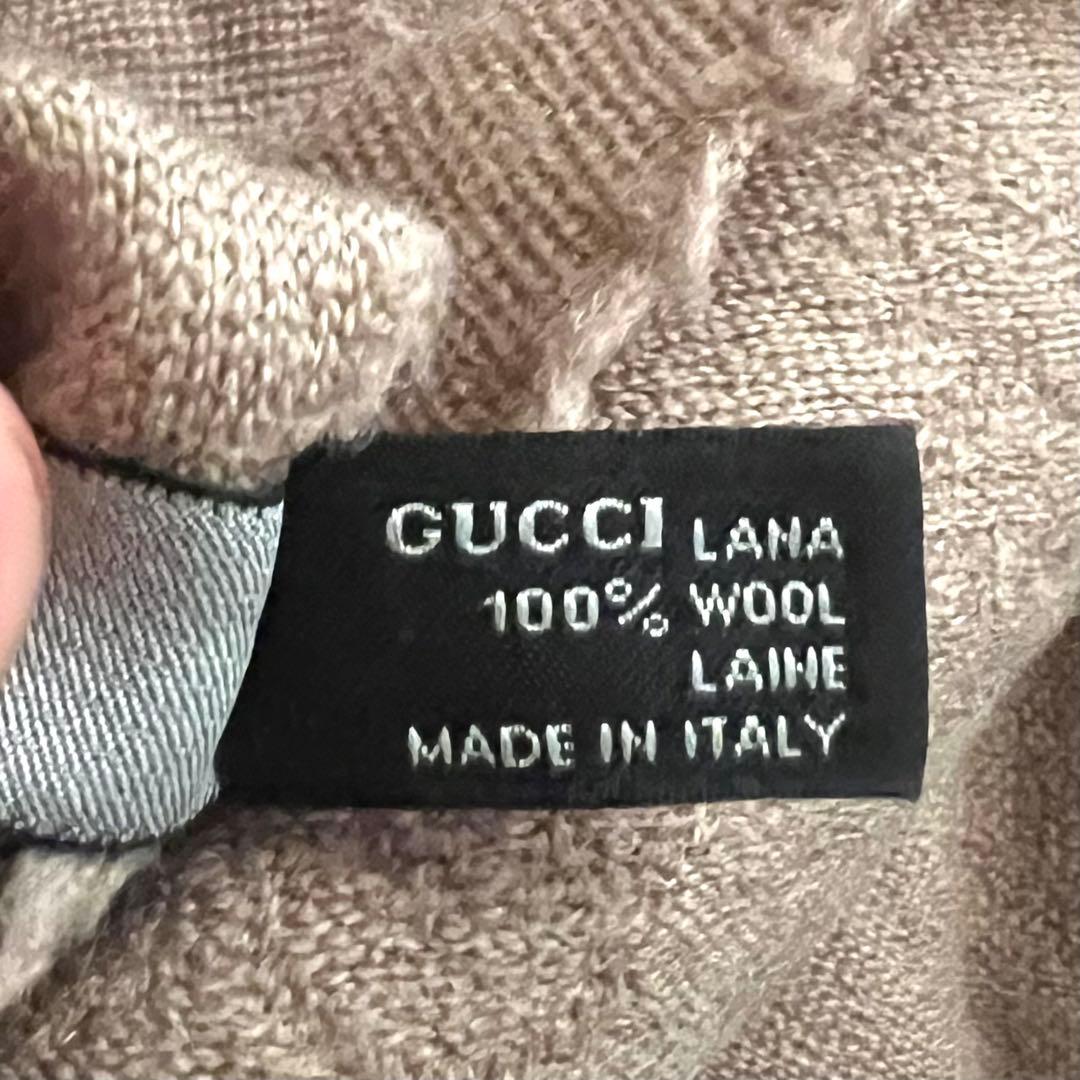 GUCCI トムフォード期 GG柄 ストール マフラー ブラウン ウール
