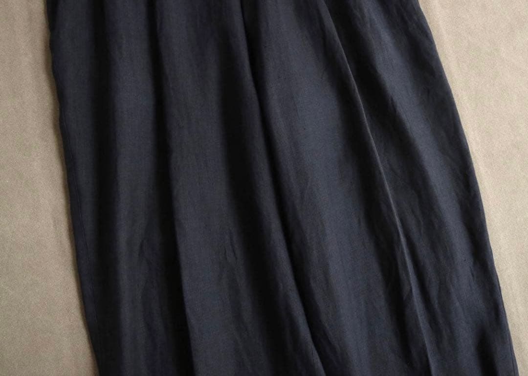 90s DKNY ブラックリネンスラックス 2タック ビンテージ 50s 60s