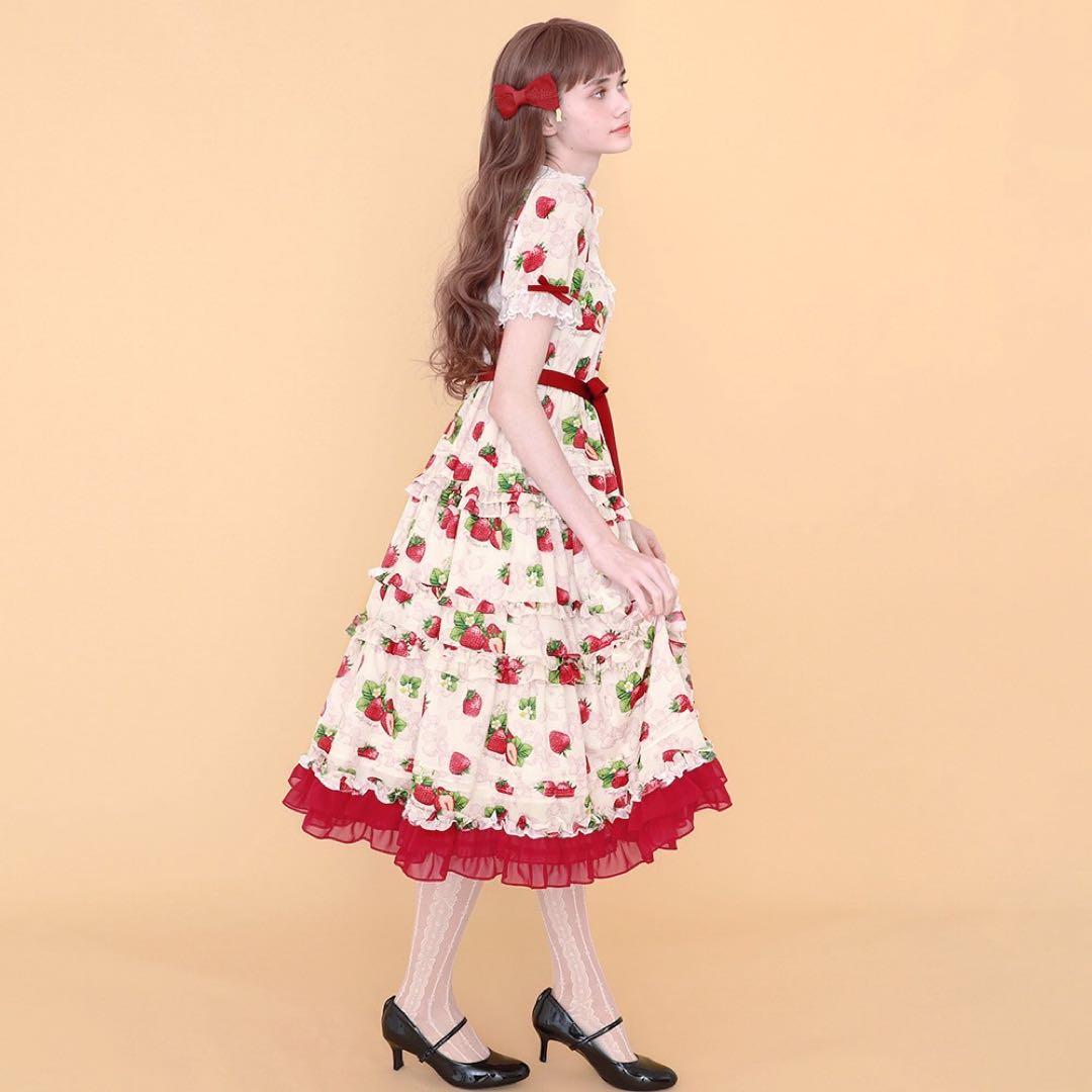 エミリーテンプルキュート　ストロベリーアニバーサリードレス　アイボリー（M）