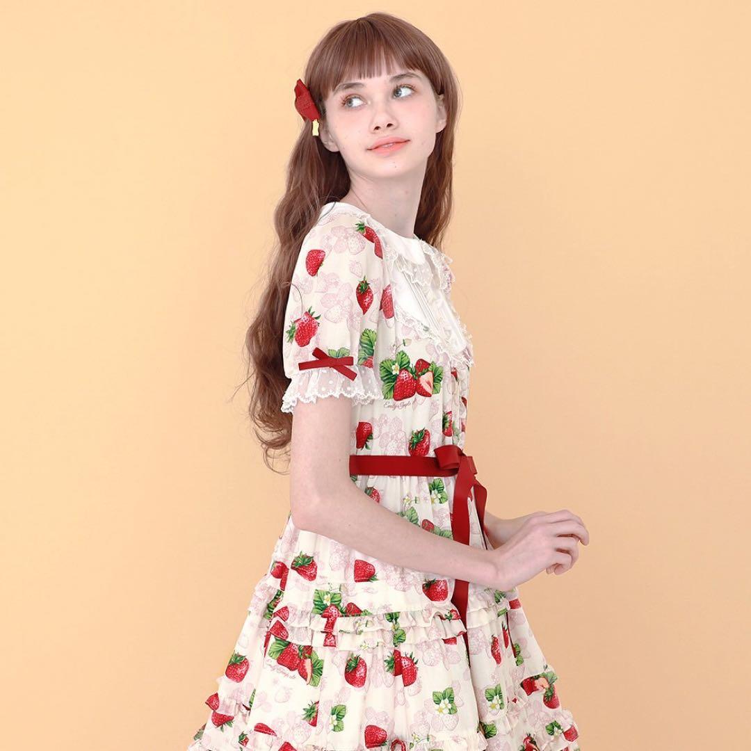 エミリーテンプルキュート　ストロベリーアニバーサリードレス　アイボリー（M）