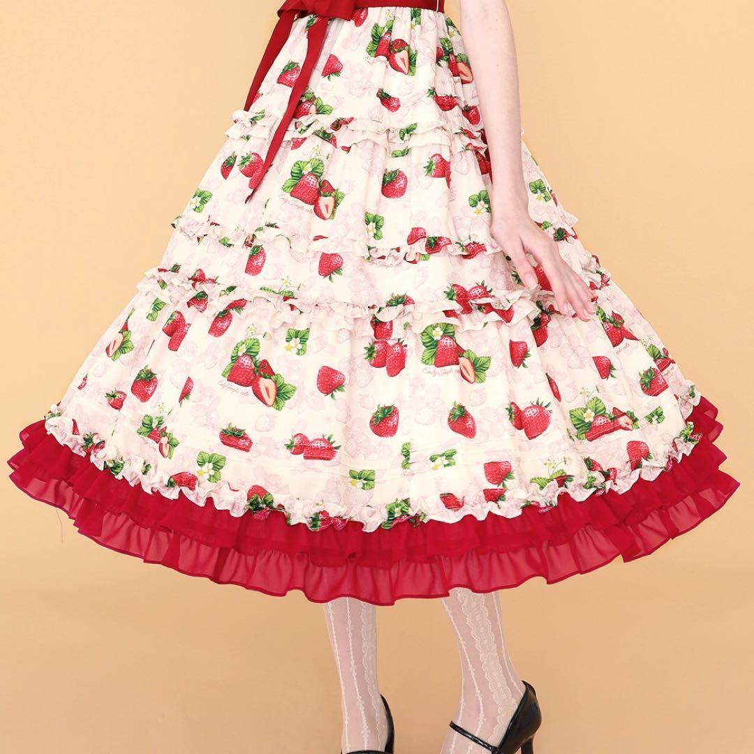 エミリーテンプルキュート　ストロベリーアニバーサリードレス　アイボリー（M）