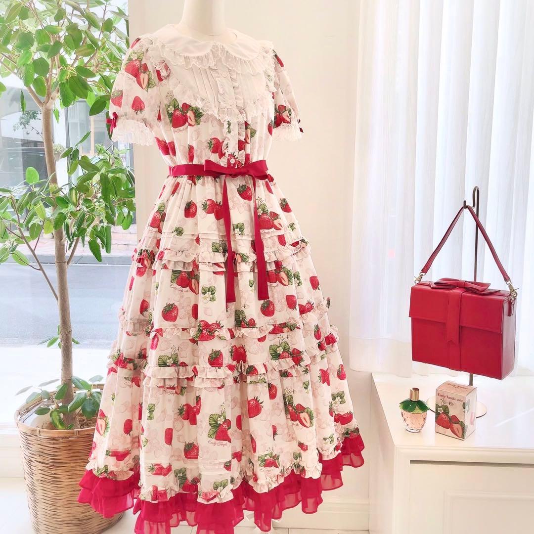 エミリーテンプルキュート　ストロベリーアニバーサリードレス　アイボリー（M）