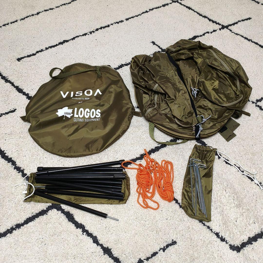 【美品】VISOA×LOGOS カージョイントタープ 槌屋ヤック ロゴス