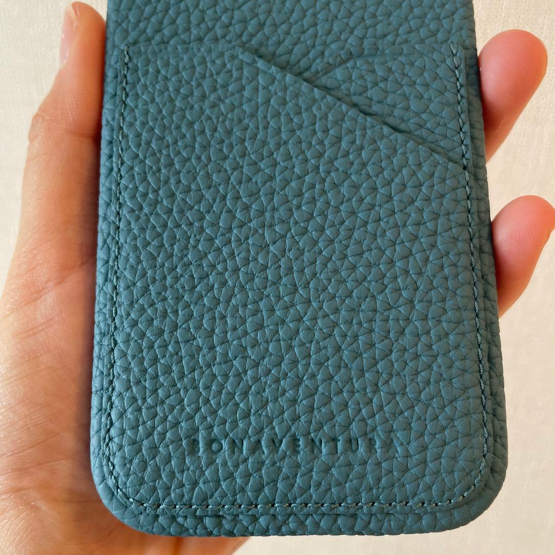 【未使用】BONAVENTURA レザー iPhoneケース アトールブルー