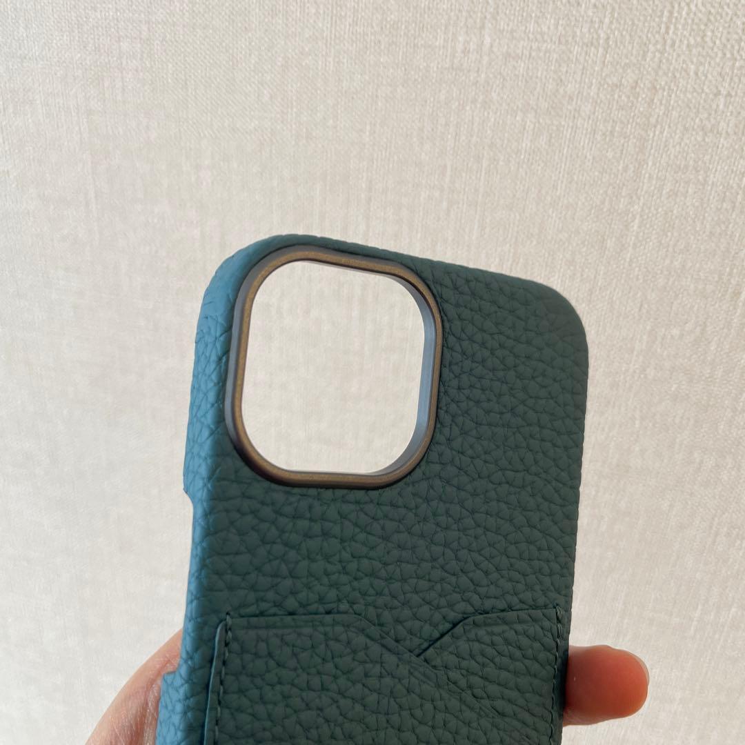 【未使用】BONAVENTURA レザー iPhoneケース アトールブルー