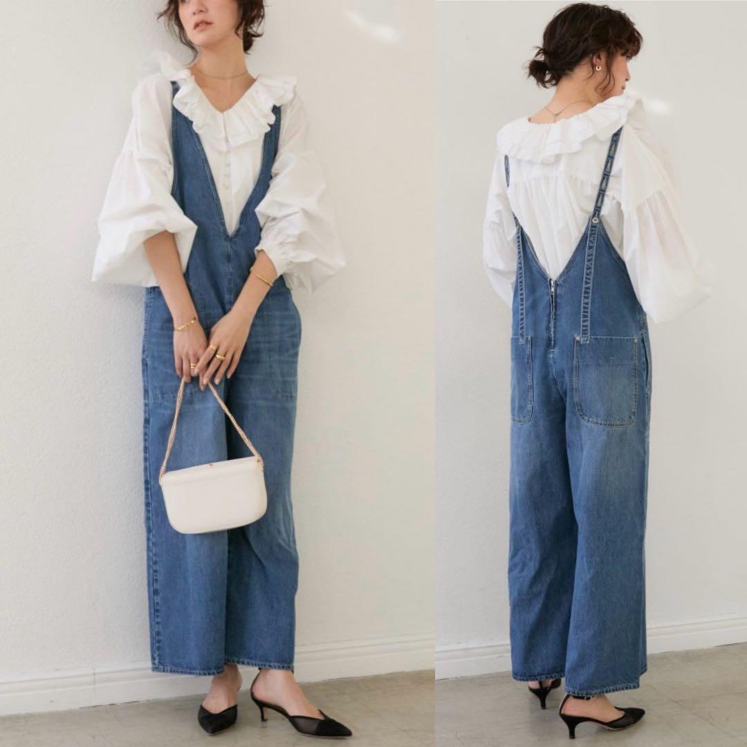 完売 25SS 新品タグ付き rive droite Vネック デニムサロペット