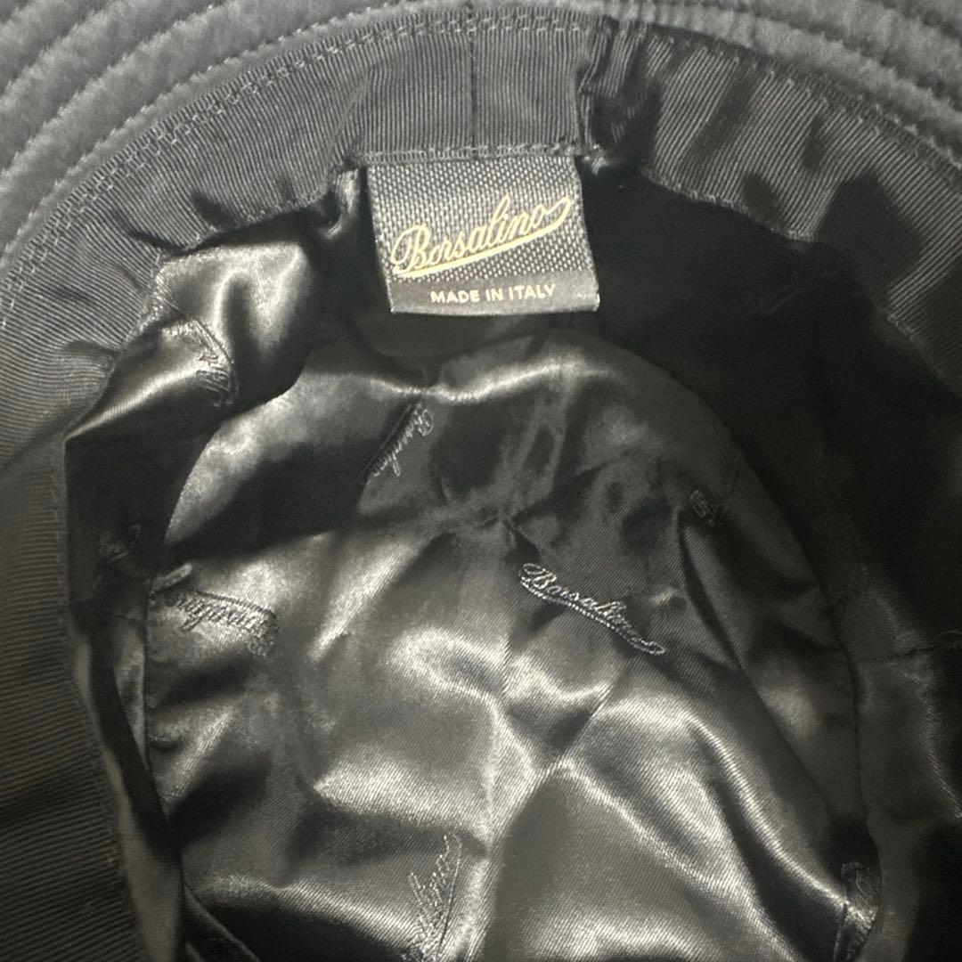 Borsalino【ボルサリーノ】バケットハット　バケハ　ポリエステル　ブラック