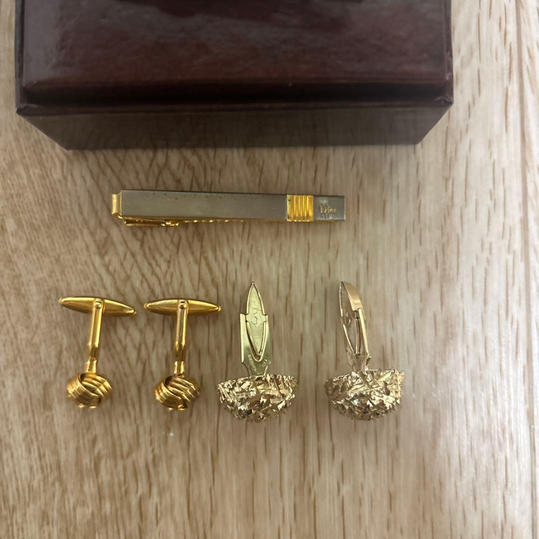 dunhillとDiorカフスボタンとネクタイピンセット