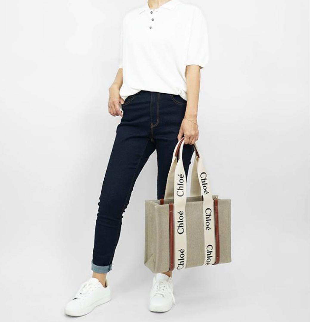 Chloe トートバッグ WOODY ブラウン CHC22AS383I2690U
