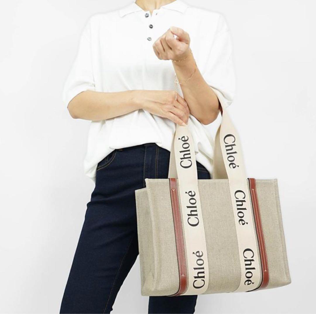 Chloe トートバッグ WOODY ブラウン CHC22AS383I2690U