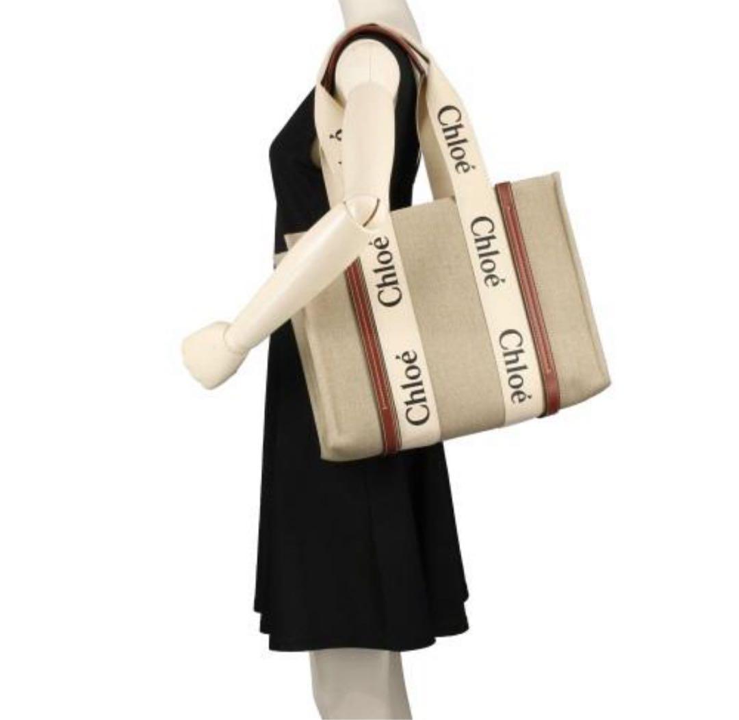 Chloe トートバッグ WOODY ブラウン CHC22AS383I2690U