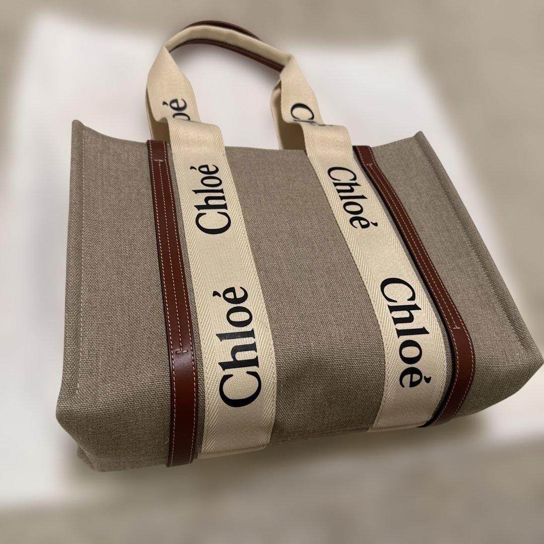Chloe トートバッグ WOODY ブラウン CHC22AS383I2690U