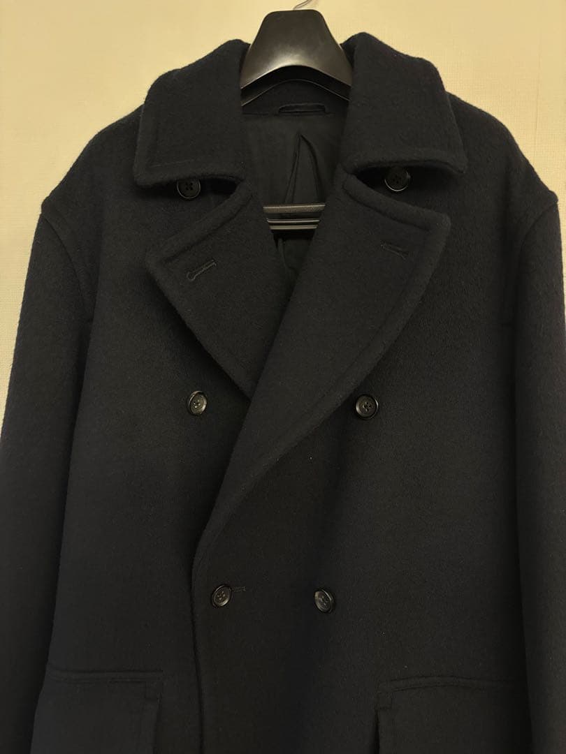 美品　blurhms ブラームス　ウールカシミヤ ロングコートネイビー サイズ4