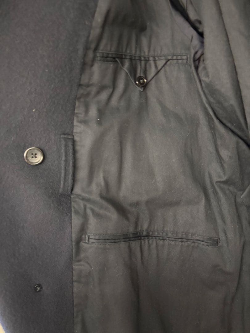 美品　blurhms ブラームス　ウールカシミヤ ロングコートネイビー サイズ4