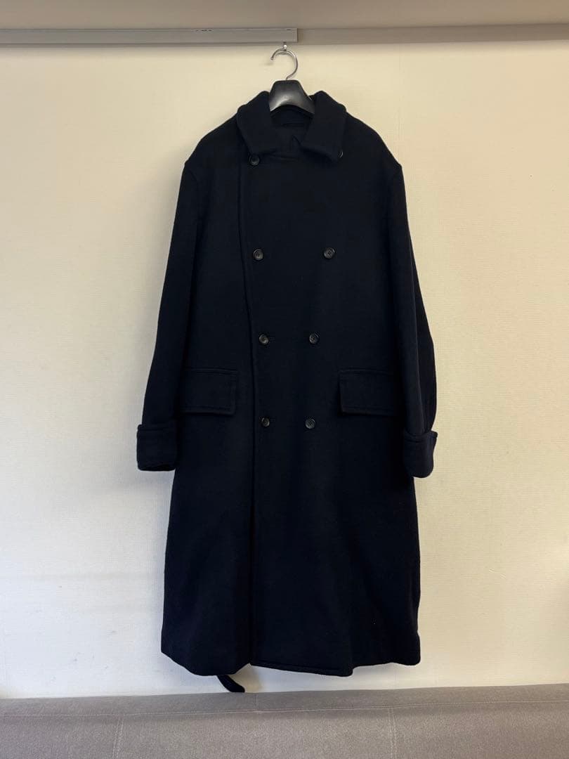 美品　blurhms ブラームス　ウールカシミヤ ロングコートネイビー サイズ4