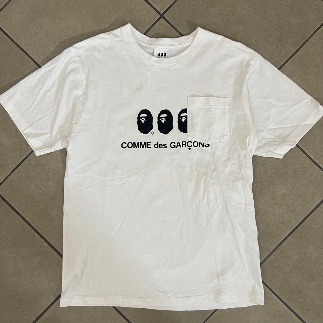 コムデギャルソン エイプ コラボ　Tシャツ　メンズ　M 半袖　白　ホワイト