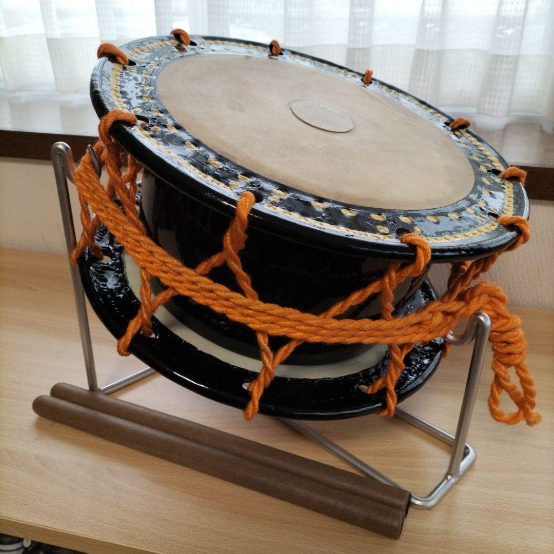 締太鼓　テレン台　バチ2本付　中古良品