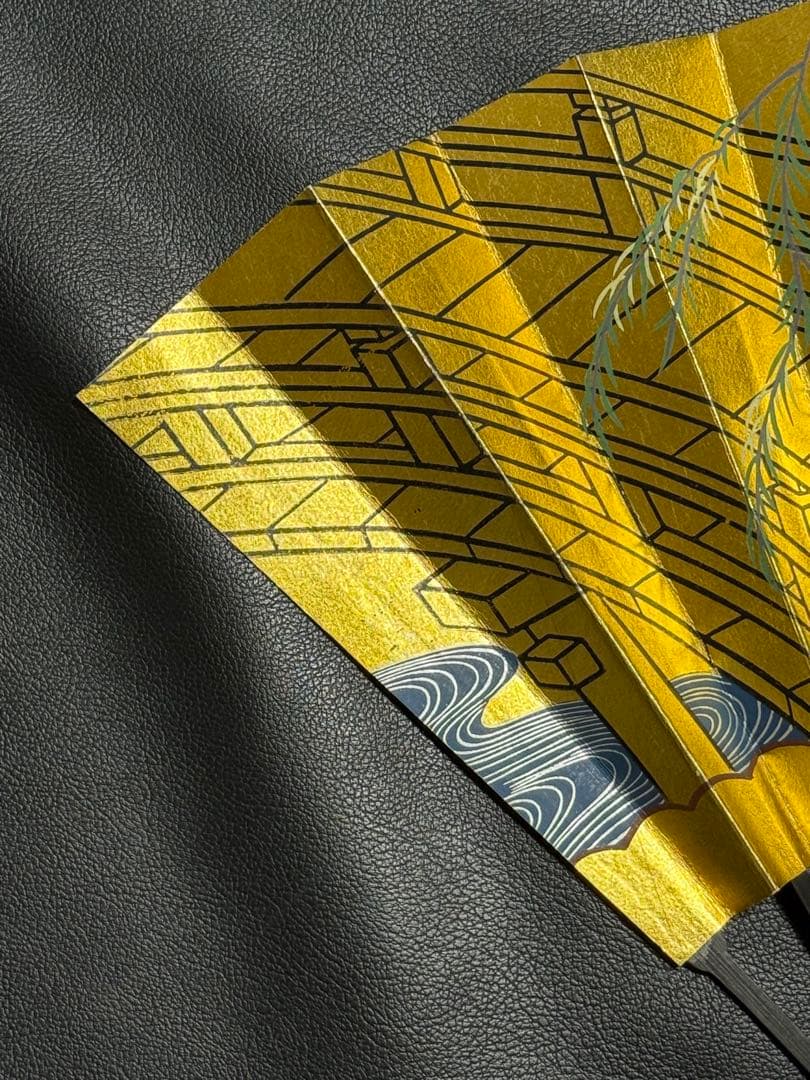 扇子　33cm 十松屋福井扇舗　老女扇　柳橋白鷺図　仕舞扇　能楽　着物