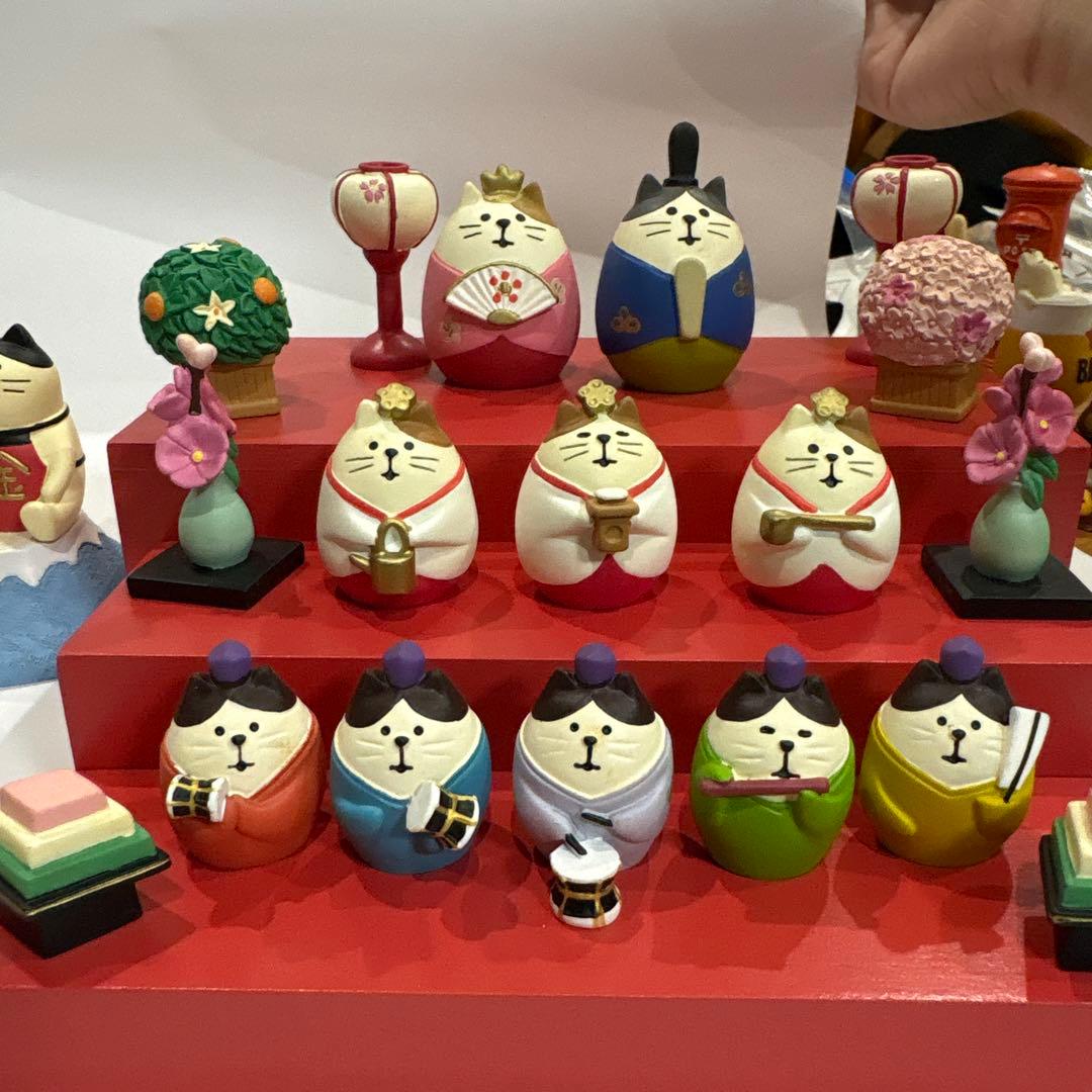 デコレ　コンコンブル　端午の節句とひな祭り　猫の置物セット