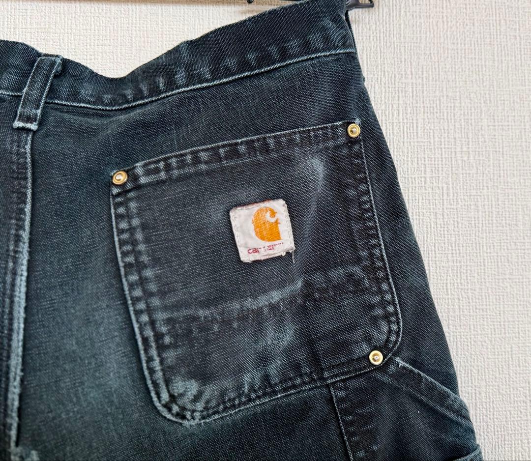 超スペシャル 30X32 W30 カーハート ダブルニー パンツ ブラック 黒